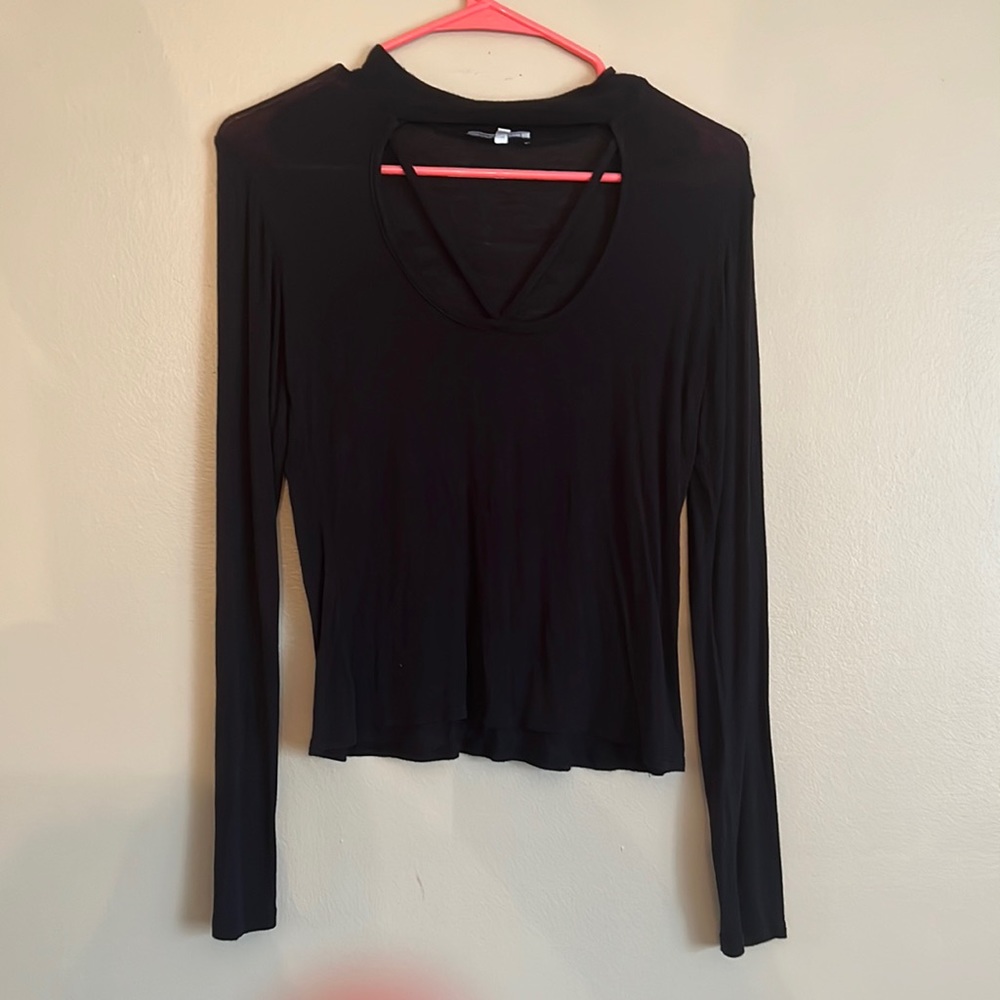 Charlotte Russe Black Long Sleeve Top, size medium
